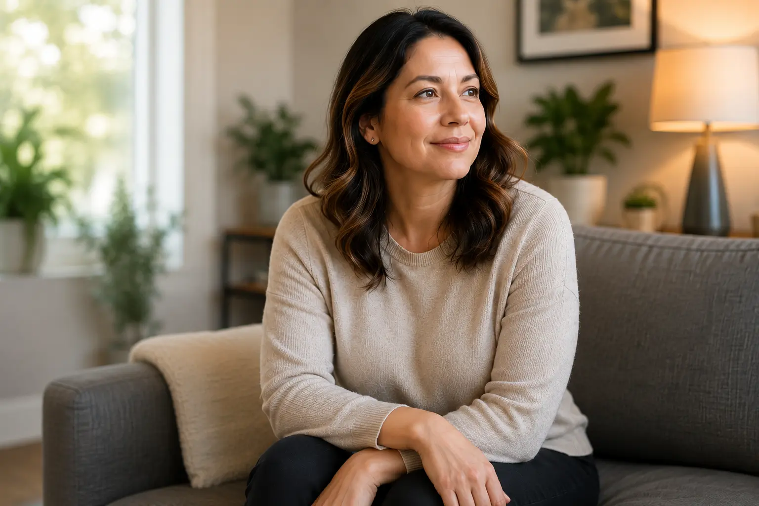 Woman at home representing private Vivitrol treatment for alcohol use disorder in Pennsylvania