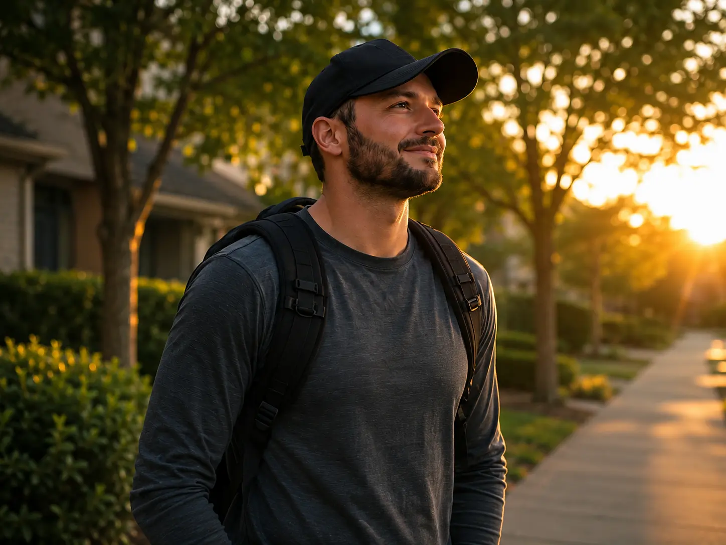 Man outdoors overlooking a scenic valley representing hope and stability during opioid use disorder treatment