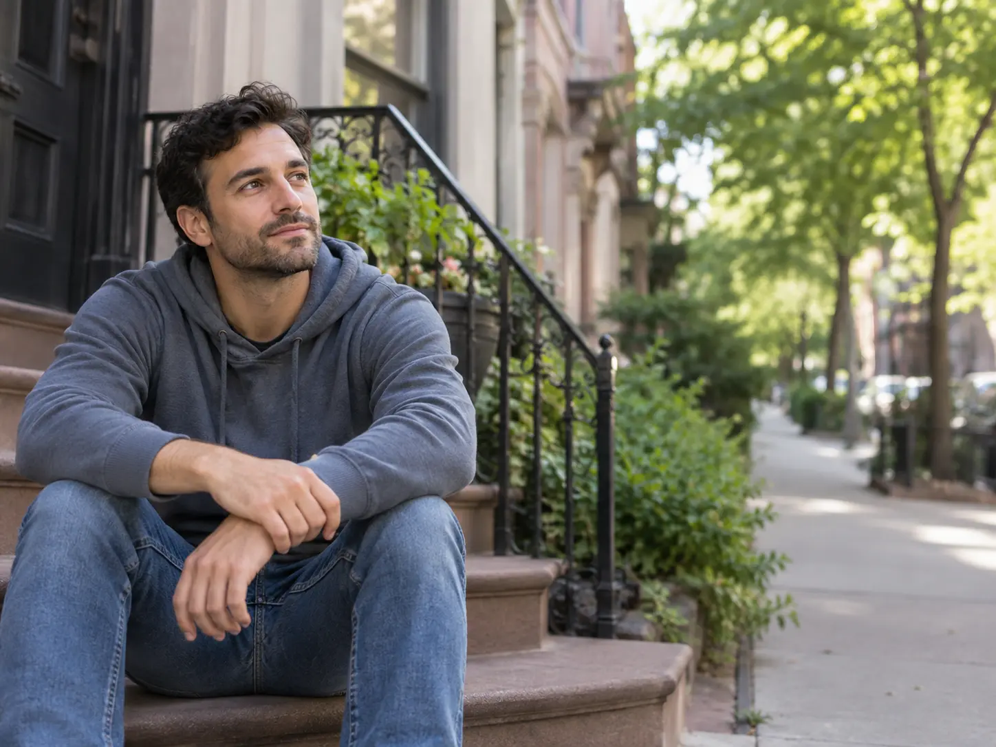 Man thinking about his experience with 7-OH and kratom extracts